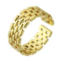 Messing Manschette Fingerring, goldfarben plattiert, Modeschmuck & für Frau, goldfarben, 6mm, Größe:5.5, verkauft von PC