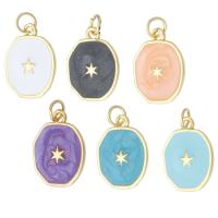 Enamel Brass Pendants, gold color plated, fashion jewelry & for woman Approx 3mm 