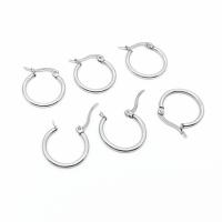 Stainless Steel Huggie Hoop Earring, 304 Stainless Steel, Round, machine polished, DIY & Unisex original color 