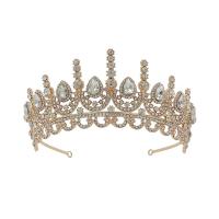 Bridal Tiaras, Alloy, Crown, plated, fashion jewelry & wedding gift & for woman & with rhinestone 