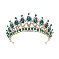 Bridal Tiaras, Alloy, Crown, plated, fashion jewelry & wedding gift & for woman & with rhinestone 