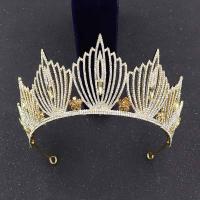 Bridal Tiaras, Alloy, Crown, plated, fashion jewelry & wedding gift & for woman & with rhinestone 