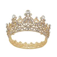 Bridal Tiaras, Alloy, Crown, plated, fashion jewelry & wedding gift & for woman & with rhinestone 