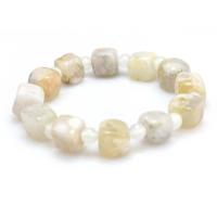 White Cherry Blossom Agate Pulsera, pulido, Joyería & unisexo, 11mm,6mm, longitud:aproximado 7 Inch, Vendido por UD