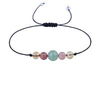 Pulsera de Piedras Preciosas, con Cuerda de nylon encerado, Esférico, Ajustable & Joyería & para mujer, color mixto, longitud:11.81 Inch, Vendido por UD