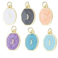 Enamel Brass Pendants, gold color plated, fashion jewelry & DIY 