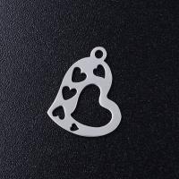 Stainless Steel Heart Pendants, 201 Stainless Steel, Vacuum Ion Plating, fashion jewelry & polished & DIY & Unisex 