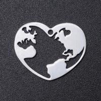 Stainless Steel Heart Pendants, 201 Stainless Steel, Vacuum Ion Plating, fashion jewelry & polished & DIY & Unisex 