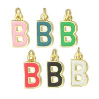 Enamel Brass Pendants, Letter B, gold color plated, fashion jewelry & DIY Approx 2mm 