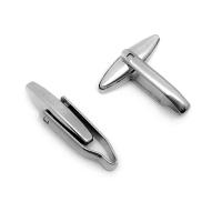 Stainless Steel Cufflink, 304 Stainless Steel, machine polished, DIY & Unisex, original color 