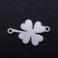 Stainless Steel Charm Connector, 201 Stainless Steel, Four Leaf Clover, Vacuum Ion Plating, fashion jewelry & polished & DIY & Unisex 