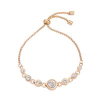 Zinc Alloy Rhinestone Bracelets, Round, plated, adjustable & for woman & with rhinestone 10mm Approx 6-9 Inch 