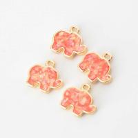 Gemstone Zinc Alloy Pendants, with Gemstone, Elephant, plated, synthetic, pink 