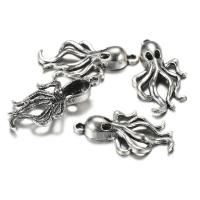 Pendentifs animaux en alliage de zinc, Poulpe, Placage, argent Vendu par sac