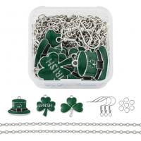 DIY Jewelry Finding Kit, Zinc Alloy, fashion jewelry & enamel, green 