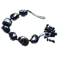 Obsidiana Ornamentos colgantes, Irregular, Negro, 280-300mm, Vendido por UD