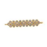 Cubic Zirconia Micro Pave Brass Connector, Four Leaf Clover, plated, DIY & micro pave cubic zirconia 