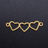 Stainless Steel Charm Connector, 201 Stainless Steel, Heart, Vacuum Ion Plating, fashion jewelry & polished & DIY & Unisex 