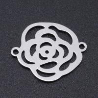 Stainless Steel Charm Connector, 201 Stainless Steel, Flower, Vacuum Ion Plating, fashion jewelry & polished & DIY & Unisex 