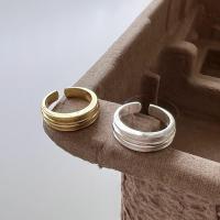 Plata de ley 925 Anillo de dedo Cuff, chapado, ajustable & para mujer, más colores para la opción, tamaño:6, Vendido por UD