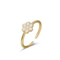 Plata de ley 925 Anillo de dedo Cuff, 18K chapado en oro, ajustable & diferentes estilos para la opción & para mujer, tamaño:6, Vendido por UD