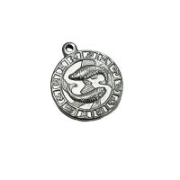 Pendentifs en acier inoxydable, Acier inoxydable 304, Rond, argent Vendu par PC