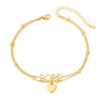 Partículas de acero pulsera tobillera, acero de titanio cierre de langosta, chapado, para mujer, dorado, 21mm, longitud:27.5 cm, Vendido por UD