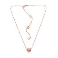 Collier de bijoux de titane, Acier titane, avec 1.57inch chaînes de rallonge, bijoux de mode & pour femme, couleur or rose Environ 16.14 pouce, Vendu par PC