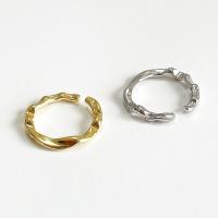 Plata de ley 925 Anillo de dedo Cuff, chapado, ajustable & para mujer, más colores para la opción, tamaño:6, Vendido por UD