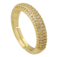 Cubic Zirconia Micro Pave Brass Finger Ring, gold color plated, Adjustable & micro pave cubic zirconia, US Ring .5 