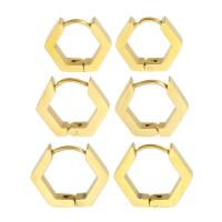 Stainless Steel Huggie Hoop Earring, 304 Stainless Steel, Vacuum Plating & for woman, golden 