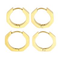 Stainless Steel Huggie Hoop Earring, 304 Stainless Steel, Vacuum Plating & for woman, golden 