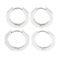 Stainless Steel Huggie Hoop Earring, 304 Stainless Steel, Vacuum Plating & for woman, Crystal Platinum 