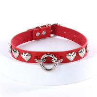 Cuero de PU Collar, con acero inoxidable 304 & aleación de zinc, para mujer, más colores para la opción, 20mm, longitud:43 cm, Vendido por UD