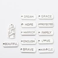 Zinc Alloy Tag Charm, Rectangle, antique silver color plated, vintage & DIY Approx 