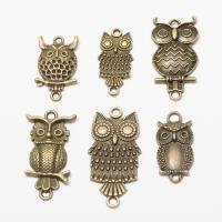 Zinc Alloy Charm Connector, Owl, antique bronze color plated, vintage & DIY & 1/1 loop Approx 