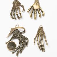 Zinc Alloy Jewelry Pendants, Hand, antique bronze color plated, vintage & DIY Approx 