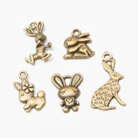 Pendentifs animaux en alliage de zinc, lapin, Plaqué de couleur de bronze antique, Vintage & DIY, plus de couleurs à choisir, Environ Vendu par sac