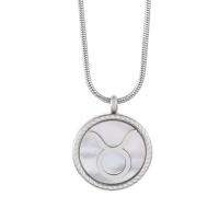 Stainless Steel Jewelry Necklace, 304 Stainless Steel, 12 Signs of the Zodiac, silver color plated, fashion jewelry & for woman & enamel 18mm 