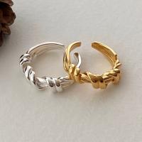 Plata de ley 925 Anillo de dedo Cuff, ajustable & para mujer, más colores para la opción, tamaño:6, Vendido por UD