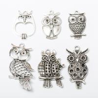 Pendentifs animaux en alliage de zinc, hibou, Plaqué de couleur d'argent, Vintage & DIY, plus de couleurs à choisir, Environ Vendu par sac