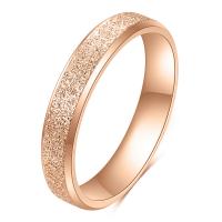 Titan Stahl Fingerring, Titanstahl, Rósegold-Farbe plattiert, verschiedene Größen vorhanden & für Frau, Roségold, 3mm, verkauft von PC