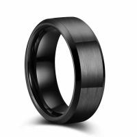 Edelstahl Fingerring, 304 Edelstahl, Vakuum-Ionen-Beschichtung, unisex & verschiedene Größen vorhanden, schwarz, 8mm, verkauft von PC