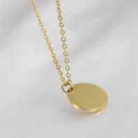 Stainless Steel Jewelry Necklace, 304 Stainless Steel, Round, Vacuum Ion Plating, for woman, golden .72 Inch 