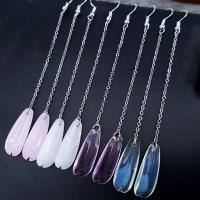 Gemstone Drop Earring, with Zinc Alloy, Teardrop, plated & for woman 105mm 