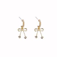 Boucle d'oreille en alliage de zinc en plastique perle, avec perle de plastique, Placage de couleur d'or, bijoux de mode & pour femme & avec strass Vendu par paire