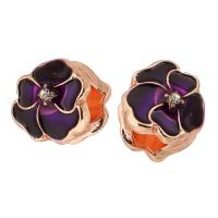 Zinc Alloy Large Hole Beads, Flower, rose gold color plated, DIY & enamel, rose gold color Approx 5mm 