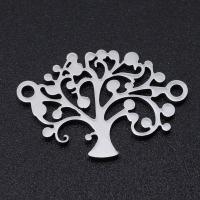 Stainless Steel Charm Connector, 201 Stainless Steel, Tree, Vacuum Ion Plating, fashion jewelry & polished & DIY & Unisex 