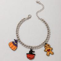 Zinc Alloy Bracelet, with 5cm extender chain, Round, silver color plated, Unisex & enamel, mixed colors .5 cm 