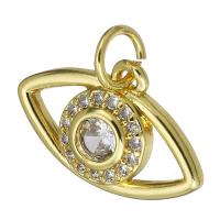 Cubic Zirconia Micro Pave Brass Pendant, Eye, gold color plated, micro pave cubic zirconia Approx 4mm 